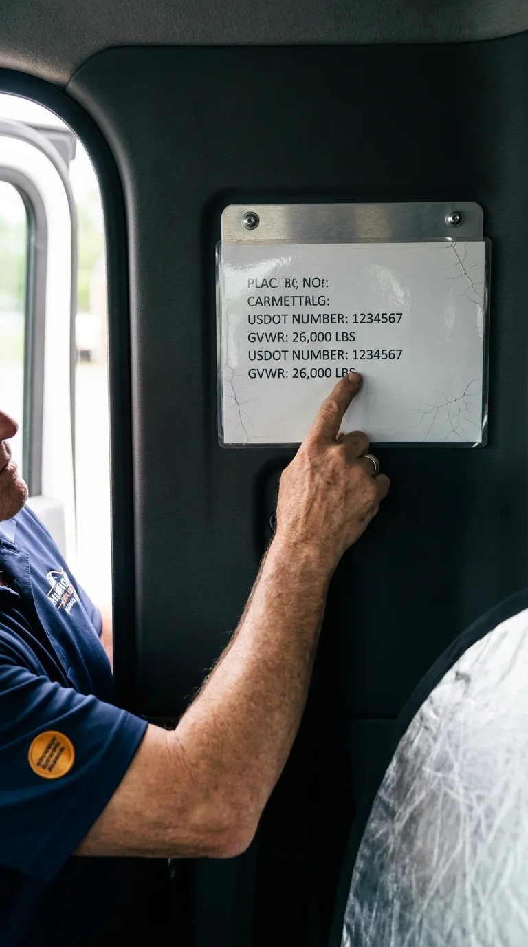 USDOT licensing placard verification in Kingsford